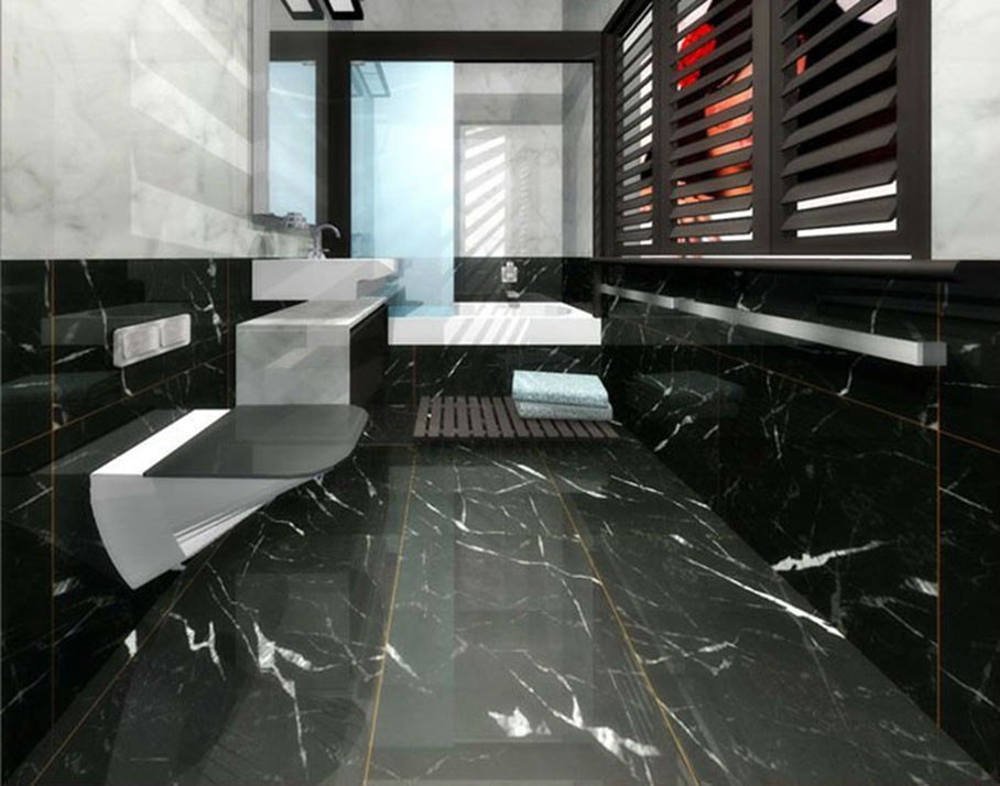 custom nero marquina marble bathroom flooring tiles 