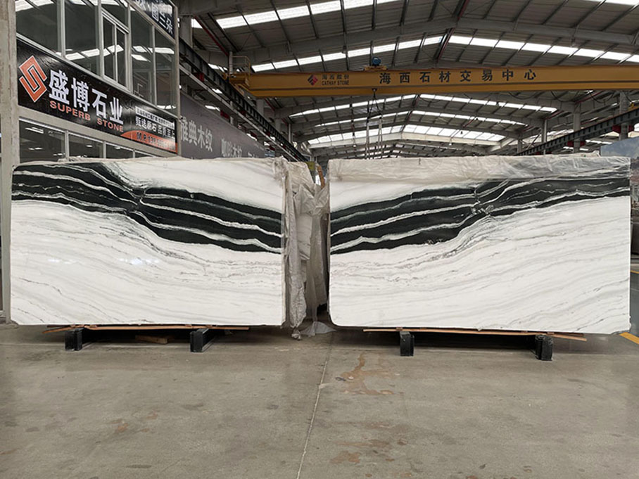 black panda marble slabs factory