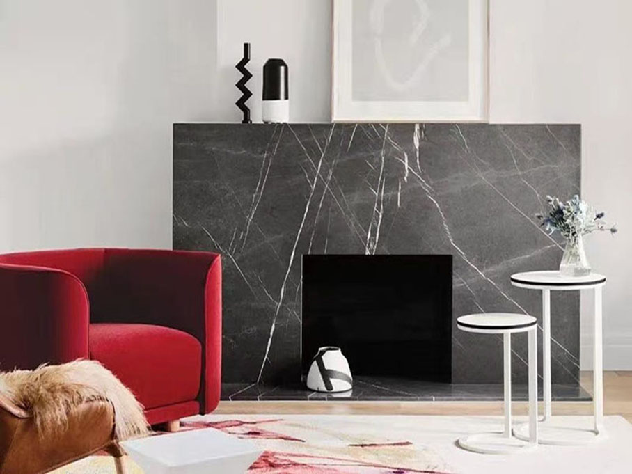 Persian Grey Marble fireplace